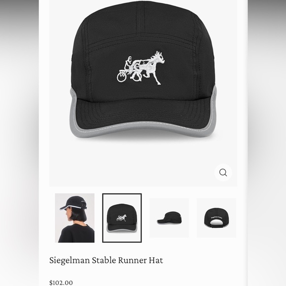 SIEGELMAN STABLES HAMPTONS RUNNER HAT Black and White Women's Cap - Picture 3 of 4